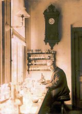 Martinus Beijerinck in his laboratory in 1921
